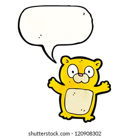 el oso de peluche de caricatura con burbuja de habla