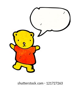cartoon teddy bear with speech bubble