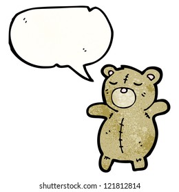 cartoon teddy bear with speech bubble