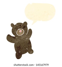 cartoon teddy bear with speech bubble