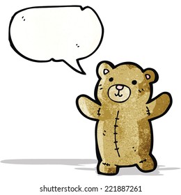 el oso de peluche de caricatura con burbuja de habla