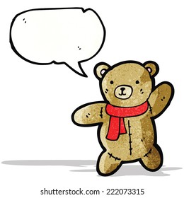 cartoon teddy bear with speech bubble