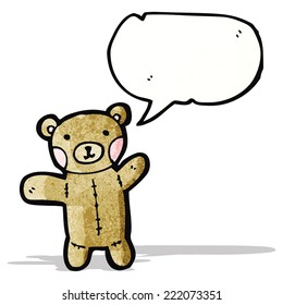 cartoon teddy bear with speech bubble