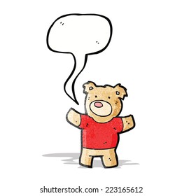 cartoon teddy bear with speech bubble