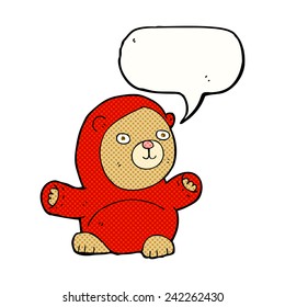cartoon teddy bear with speech bubble