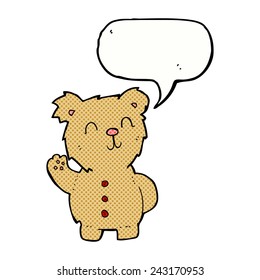 el oso de peluche de caricatura con burbuja de habla