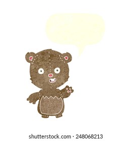 cartoon teddy bear with speech bubble