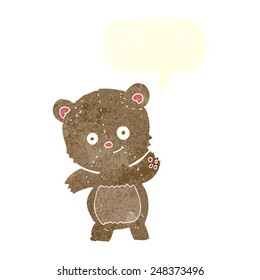 cartoon teddy bear with speech bubble