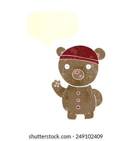 cartoon teddy bear with speech bubble