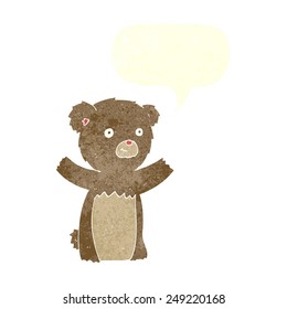 cartoon teddy bear with speech bubble