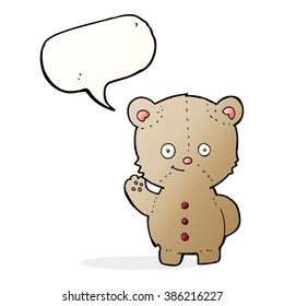 el oso de peluche de caricatura con burbuja de habla