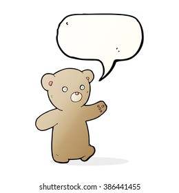 cartoon teddy bear with speech bubble