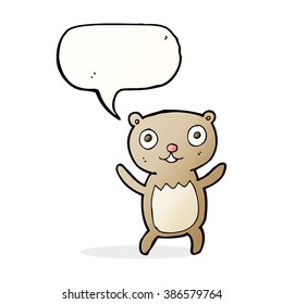 el oso de peluche de caricatura con burbuja de habla