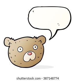 cartoon teddy bear with speech bubble