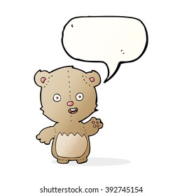 cartoon teddy bear with speech bubble