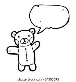 cartoon teddy bear with speech bubble