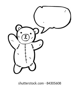 cartoon teddy bear with speech bubble