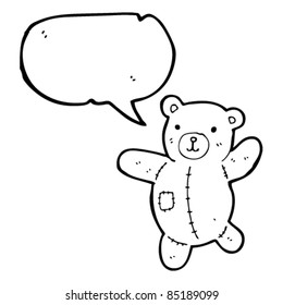 cartoon teddy bear and speech bubble