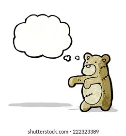 el oso de peluche de caricatura cosido