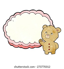 oso de peluche de caricatura con nube de espacio de texto