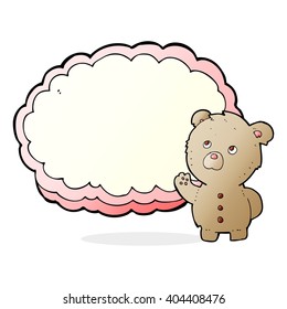 Teddybär mit Textraum-Wolke