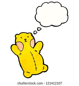 el oso de peluche de caricatura con burbuja de pensamiento