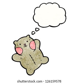 cartoon teddy bear with thought bubble