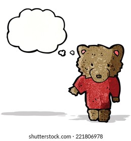 el oso de peluche de caricatura con burbuja de pensamiento