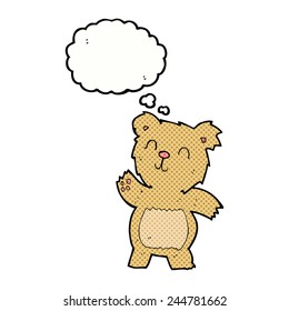 cartoon teddy bear with thought bubble