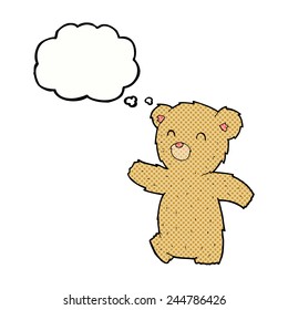 cartoon teddy bear with thought bubble