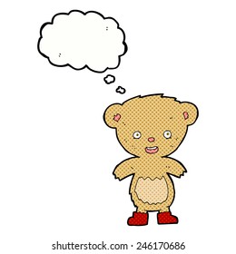 cartoon teddy bear with thought bubble