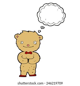 cartoon teddy bear with thought bubble