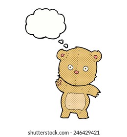 cartoon teddy bear with thought bubble