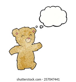 el oso de peluche de caricatura con burbuja de pensamiento