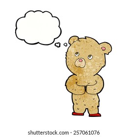 cartoon teddy bear with thought bubble