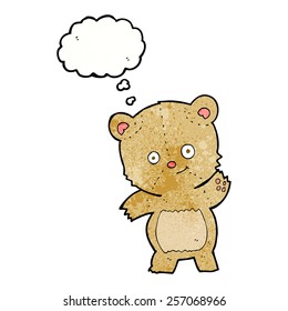 cartoon teddy bear with thought bubble
