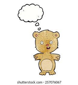 cartoon teddy bear with thought bubble