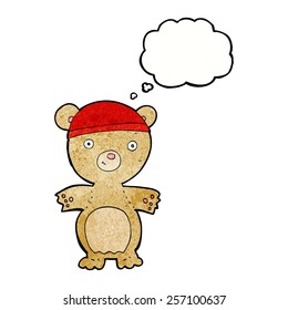 el oso de peluche de caricatura con burbuja de pensamiento
