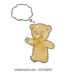 el oso de peluche de caricatura con burbuja de pensamiento