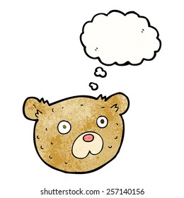 cartoon teddy bear with thought bubble