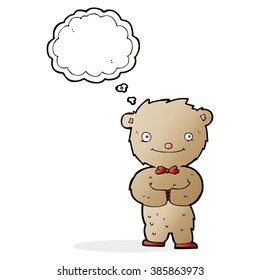 cartoon teddy bear with thought bubble