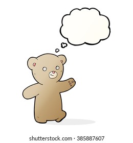 el oso de peluche de caricatura con burbuja de pensamiento