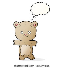 el oso de peluche de caricatura con burbuja de pensamiento