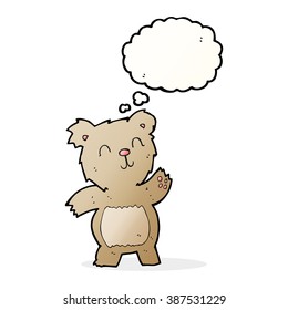 cartoon teddy bear with thought bubble
