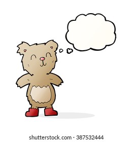 cartoon teddy bear with thought bubble