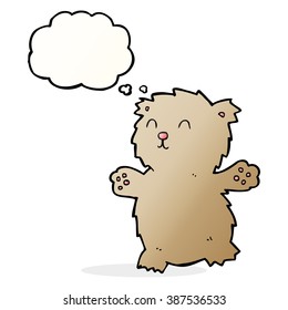 cartoon teddy bear with thought bubble