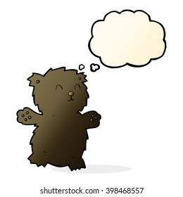 cartoon teddy bear with thought bubble