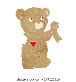 cartoon teddy bear with torn arm