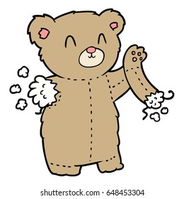 cartoon teddy bear with torn arm