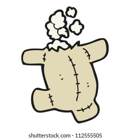 caricatura de osito de peluche con la cabeza arrancada